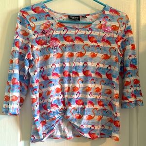 Ps top with flamingos